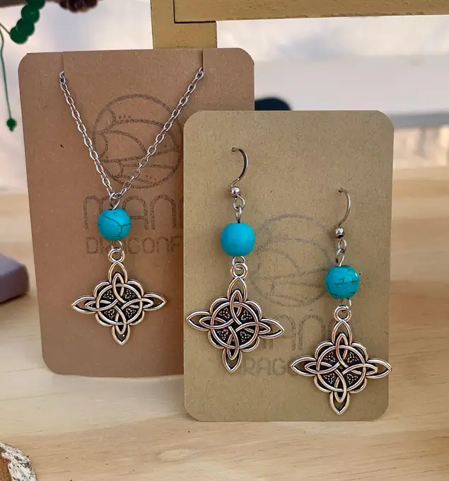 Conjunt Nus de Bruixa amb turquesa — Amulets feta a mà, Mana Dragonfly