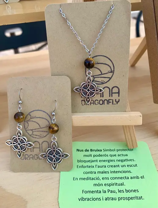 Conjunt Nus de Bruixa amb ull de tigre — Amulets feta a mà, Mana Dragonfly