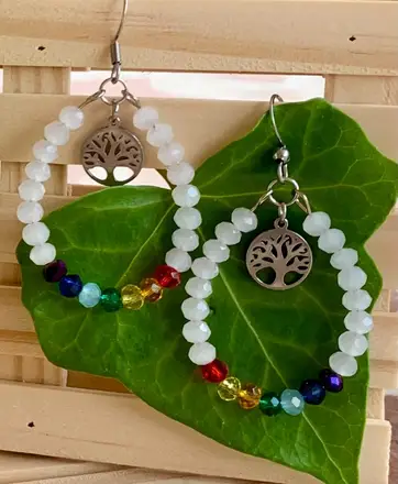 Cèrcols Arbre de la Vida blancs — Chakras & Reiki feta a mà, Mana Dragonfly