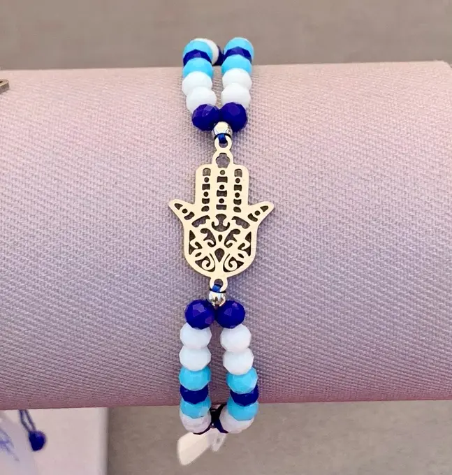 Polsera doble Mà de Fàtima — Amulets feta a mà, Mana Dragonfly
