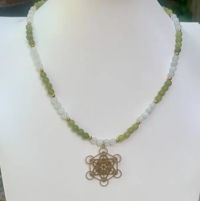 Collar Cubo de Metatrón — Geometría Sagrada hecha a mano, Mana Dragonfly