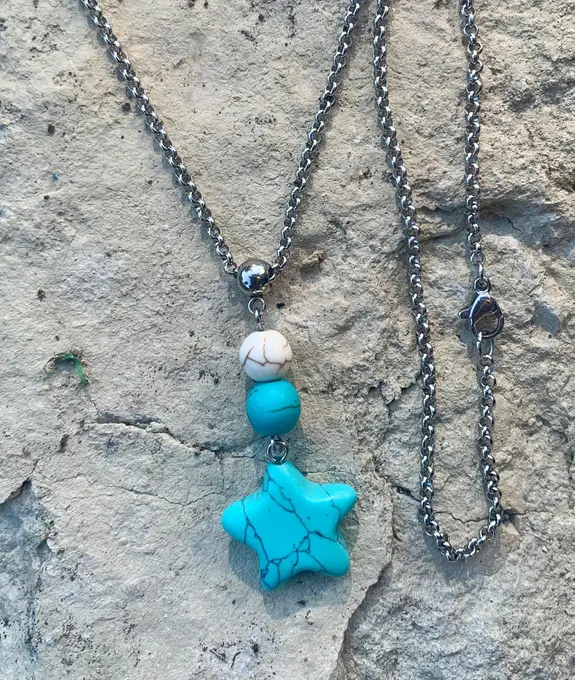 Collar estrella de turquesa — Turquesa feta a mà, Mana Dragonfly
