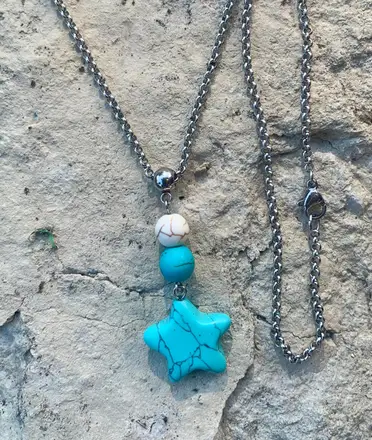 Collar estrella de turquesa — Turquesa feta a mà, Mana Dragonfly