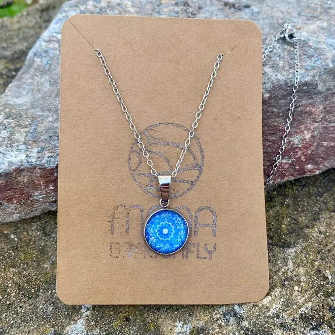 Collar mandala blau — Celestial feta a mà, Mana Dragonfly