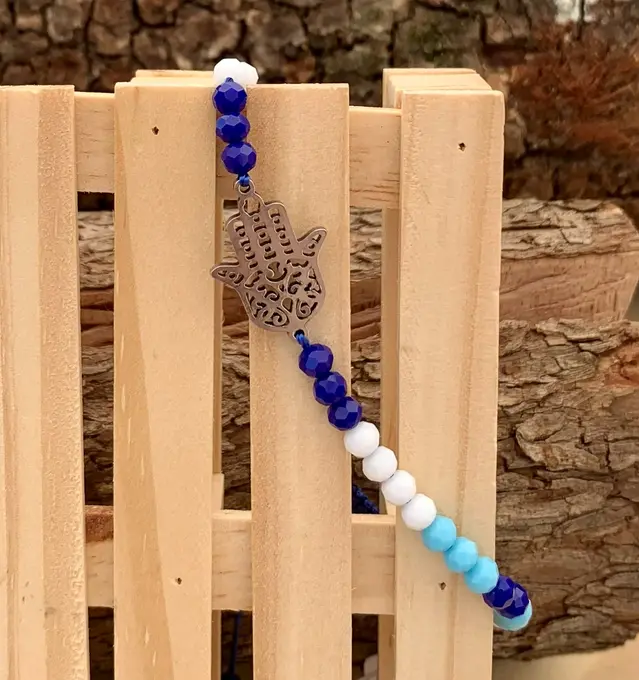 Polsera Mà de Fàtima de cristall — Amulets feta a mà, Mana Dragonfly